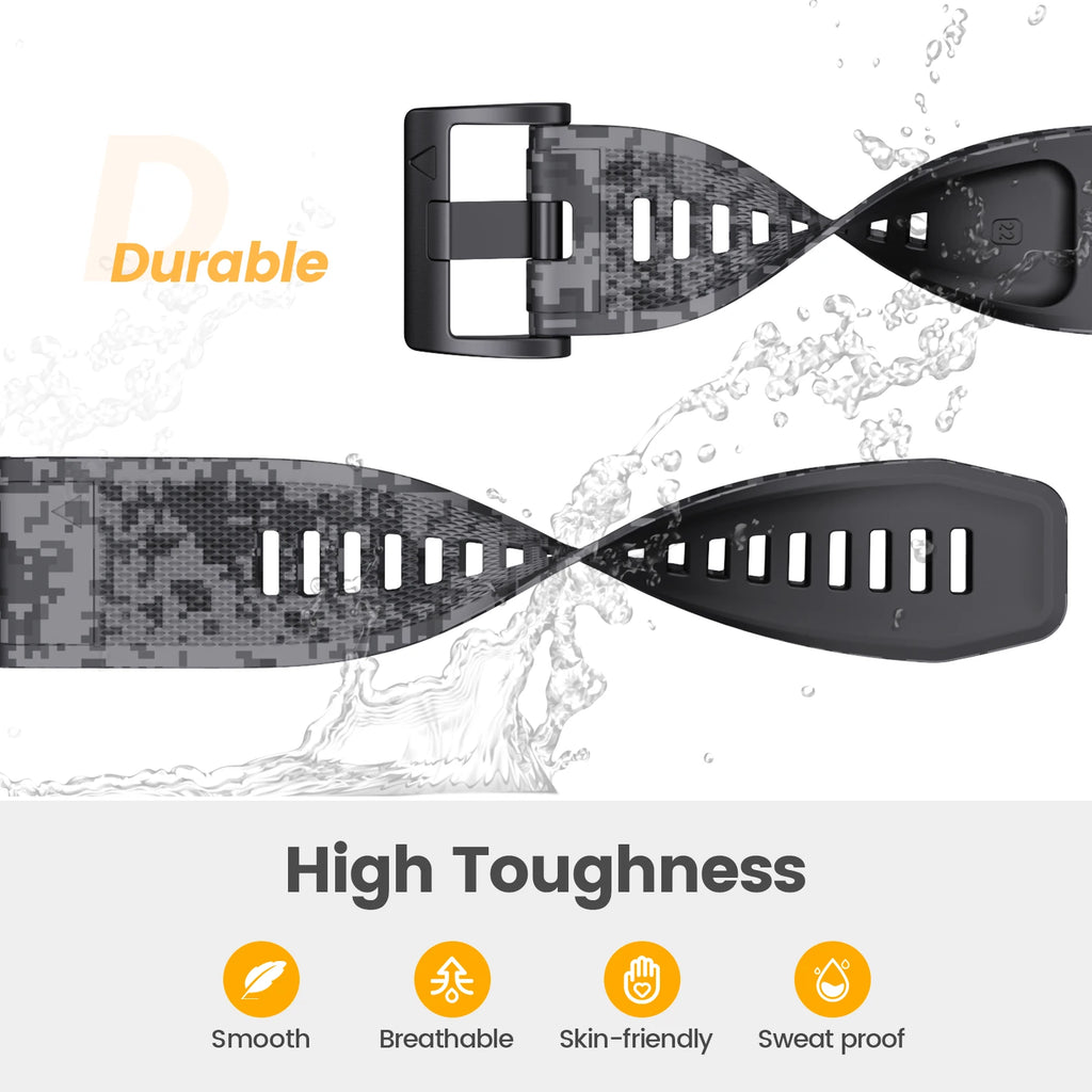 ANBEST 22 26mm Silicone Strap for Garmin Fenix 6/6X/6X Pro/5X/7X Band for Instinct 2X/Tactix Delta/Enduro 2 Watchband Bracelet